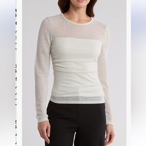 Robert Rodriguez Side Shirred‎ Long Sleeve Top shirt medium NWT